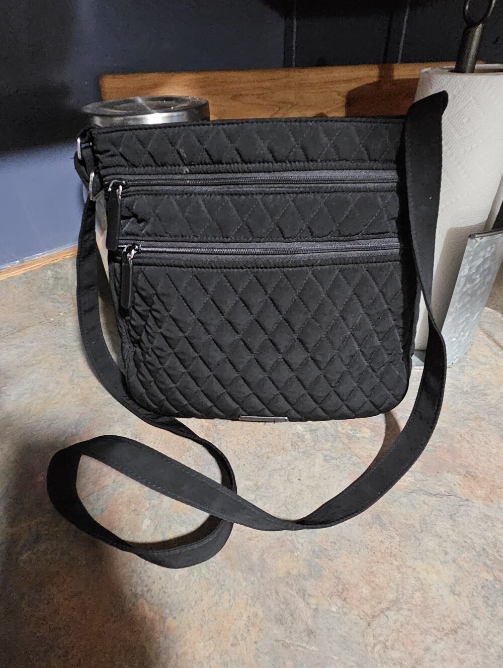Vera Bradley Black Quilted Crossbody Bag